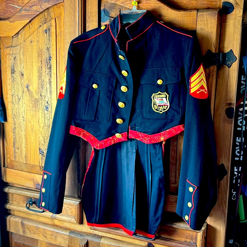Military Marine custom Jacket wool ! Unisex vintage! Costume